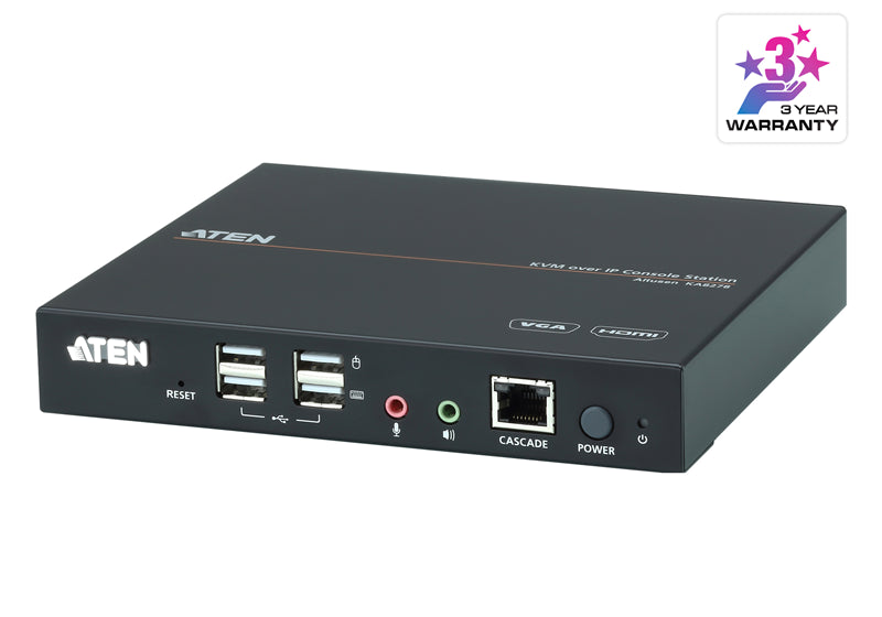 Aten VGA and HDMI Dual View USB KVM Console station for selected Aten KNxxxx KVM over IP series, supports full HD with design for 0U rack space Aten VGA and HDMI Dual View USB KVM Console station for selected Aten KNxxxx KVM over IP series, supports full HD with design for 0U rack space